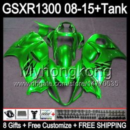 gloss green 8gifts For SUZUKI Hayabusa GSXR1300 2008 2009 2010 2011 14MY102 GSXR-1300 GSX R1300 GSXR 1300 2012 2013 2014 2015 black Fairing