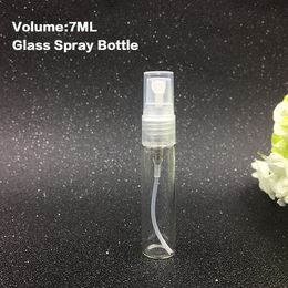 7ML Mini Refillable Clear Glass Perfume Empty Bottle Cosmetic 1/4OZ 7CC Pump Atomizer Sample Vial Tube