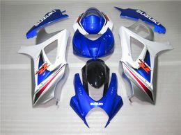 Aftermarket body parts fairing kit for Suzuki GSXR1000 07 08 white blue fairings set GSXR1000 2007 2008 OT10
