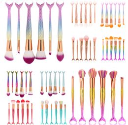 New 3D Mermaid tail Makeup Brushes Exquisite shape High quality products DHL free shipping