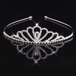 Girls Crowns With Rhinestones Wedding Jewelry Bridal Headpieces Birthday Party Performance Pageant Crystal Tiaras Wedding Accessories #BW-T026