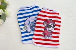 2018 New Fashion Design Summer Pet Vests Small Medium Dog Boy Cool Stripe Shirt Clothing Apparel for Puppy Teddy Chihuahua