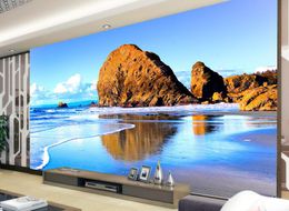 Dream Beach Ocean 3D Window Living Room mural 3d wallpaper 3d wall papers for tv backdrop