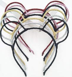 Women Glitter Bear Ears Hairband Party Prop Mouse Headband Hair Accessories Headwear 20pcs/lot
