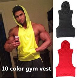 10 Colours men gym tank Gym Vest Sports Vests Fitness Gym Tank Top shirt Sport clothes Vest out308