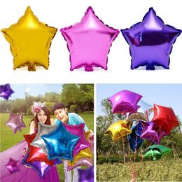 Wholesale-10pcs 10; Five-pointed Star Helium Foil Balloon Party Wedding Birthday Decor Self-sealing aluminum balloons 2016 fashion new B1