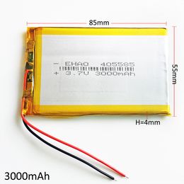 EHAO 405585 3.7V 2500mAh Polymer Lithium Rechargeable Battery lipo high capacity cells For DVD PAD power bank Camera E-books mobile phone