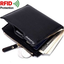 Rfid-blockierender Diebstahlschutz, Kreditkarteninhaber-Schutz-Geldbörse, Geldbörse, Reißverschluss, kurz, Designer-RFID-Geldbörse, Business-Männer, modische Geldtasche