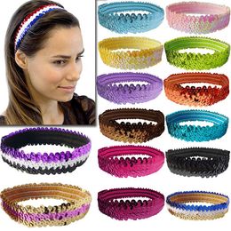 Sequin Headbands Elastic Stretch Wreath Bandage On Head Decorations Gum For Hair Ornaments