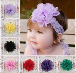 Baby Girls Flower Headband Children Floral Chiffon Hollow Lace Hair Band Girl Hair Accseeories Kids Headbands