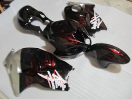 High quality fairing kit for Suzuki GSXR1300 96 97 98 99 00 01-07 red flames silver black fairings set GSXR1300 1996-2007 OT15