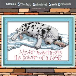 Wolfhound nap dog his doll painting Handmade Cross Stitch Craft Tools Embroidery Needlework sets counted print on canvas DMC 14CT /11CT