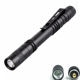 LED Flashlight Outdoor Pocket Portable Torch Lamp 1 Mode 300LM Pen Light Waterproof Penlight with Pen Clip(13.3CM)