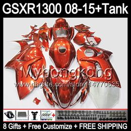 8gifts For SUZUKI Hayabusa GSXR1300 2008 2009 2010 2011 gloss orange 14MY125 GSXR-1300 GSX R1300 GSXR 1300 2012 2013 2014 2015 black Fairing