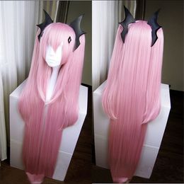 Free Shipping>>>Owari no Seraph Of The End Krul Tepes 100cm 39" Long Straight Cherry Pink Wig