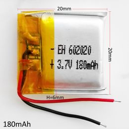 3.7v 180mAh 602020 LiPo Li-polymer Rechargeable Battery with Protect borad power For mini speaker Mp3 bluetooth Recorder headphone headset