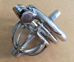 Anti off Spiked Ring Stainless Steel Small Chastity Cage With Urethral Insert Male Device Short Cock Cages For Men