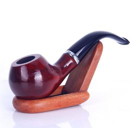 Mahogany circle removable removable solid wood pipe curved free-style hammer wood crafts smoke pipe