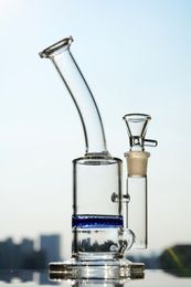 -Solid Base Glass Bubbler Glas Bongs mit Wabenpercolator Shisha Wasserpfeife Tupfer Rig 18mm Joint