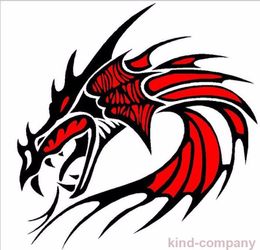 1set red vehical motor racing Car sport power auto 1pcs red dragon head Vinyl emblem sticker Decals FOR motor hood side