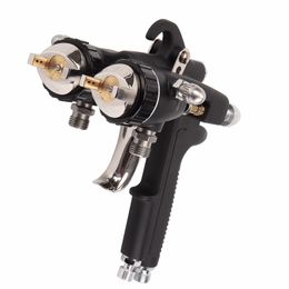 SAT1189 free shipping double nozzle spray gun for painting cars gravity feeding needle high pressure furniture spray gun