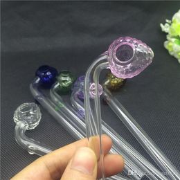 Hot Sale Colorful Straight Glass Oil Burner Pipes Strawberry Shape Water Smoking Glass Pipes Smoking Accessories