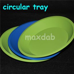 box wholesale silicone dishs tray blue yellow green Deep Dish Round Pan 8" titanium nail domeless fit for glass bong pipes