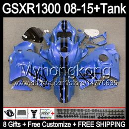 gloss blue 8gifts For SUZUKI Hayabusa GSXR1300 2008 2009 2010 2011 14MY188 GSXR-1300 GSX R1300 GSXR 1300 2012 2013 2014 2015 blue Fairing