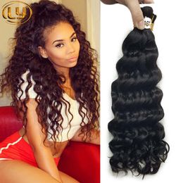 7A Great Deep Curly Human mini Braiding Bulk Hair No Weft 3Bundles Malaysian Deep Curly Wave Human Bulk Hair Buy 3Lot Get 1Pcs Free