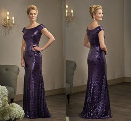 Sequined Mother Dress Formal Evening Formal Wear Custom Made 2021 Bateau Neck Floor Length High Quality Prom Sheath Style Modest Design