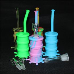 wholesale silicone rigs water pipe silicone hookah bongs silicone dab rigs cool shape quality dhl