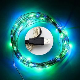 2017 xmas lamp USB 5V Operated Fairy Lights 5M 50LEDs 10M 100LEDs LED Copper Wire Fairy String Lights Christmas Home Party