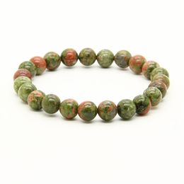 Wholesale 10pcs/lot Mix Colors 8mm Good Quality Unakite, Black Dragon Veins, African Turquoise Stone Energy Beaded Bracelets