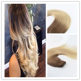 Ombre Colour #6#613 Hot Selling Hair Weft Remy Hair Weaving Straight Hair Extension 100G Per Bundle In Stock