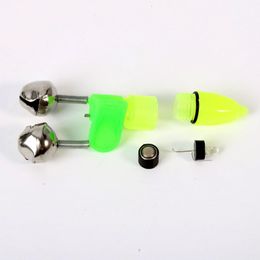 10Pcs Sea Night Fishing Accessory Rod Tip Poissons Morsure Lumière DEL Double sonnette d/'alarme