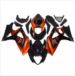 3 free gifts NewSuzuki GSXR1000 GSX-R1000 K7 Year 07 08 2007 2008 ABS Motorcycle Fairing Kit Orange Gloss Black Motorbike Cowlings