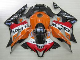 Injection body parts fairing kit for Honda CBR600RR 07 08 orange black fairings set CBR 600RR 2007 2008 YT38