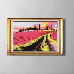Lavender garden,handmade Cross Stitch kits,needlework Sets, embroide Counted Printed on canvas DMC 11CT 14CT ,flower Scenery Home wall Decor
