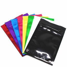 100Pcs/ Lot 10x15cm Aluminium Foil Zipper Lock Self-Sealing Bag Mylar Foil Food Packaging Storage Bags