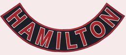 Red Devil HAMILTON Rocker 39CM Embroidered Iron On Patch Motorcycle Biker Club MC Front Jacket Vest Patch Detailed Embroidery