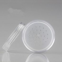 20ML transparent empty loose powder jar with sifter Screw cap Cosmetic plastic powder compact Makeup case Travel subpackage Box F2017290