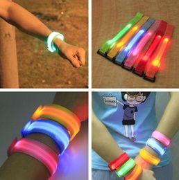 New 2016 Nylon Transparent LED Flashing Arm Band Wrist Strap Armband for Night Activity Warning Party 100pcs/lot