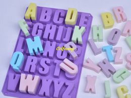 100pcs/lot Fast shipping Alphabet letter Silicone Mould Soap Mould Cake Cupcake Baking Bakeware Chocolate Soap Decorating