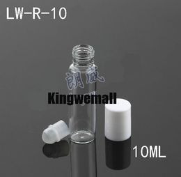 10pcs/lot 10ML Travel Refillable Glass Perfume Roll-on Empty Bottle Cosmetic Packaging LW-R-10