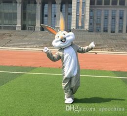 Grey Rabbit Mascot Costume Bunny Clothing Cartoon Character Costume Party Fancy Dress New Suit Drop Shipping