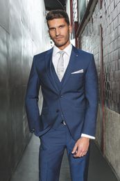 Custom Made 2015 Slim Fit Navy Blue Arabic Wedding suit for men Groom Tuxedos mens suit Groomsman Suit Jacket+Pants+Tie+Vest