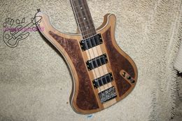 Custom 4 string Bass Guitar wood Manual sculpture Electric bass Coloured VOS Speical Offer Made in China