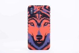 Brand Animals Lion Wolf Owl Pattern Hard Back Phone Case For iPhone X Glow In The Dark Luminous Forest King Case