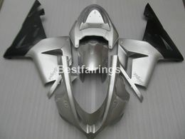 Lower price moto parts fairing kit for Kawasaki Ninja ZX10R 04 05 silver black motorcycle fairings set ZX10R 2004 2005 YT49