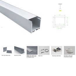 100 X 1M sets/lot linear light led Aluminium profile and 35mm wide U channel led bar for ceiling or suspension lights